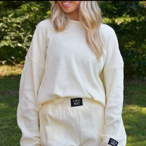 Lulu Mac Waffle Knit Butter Long Sleeve Top